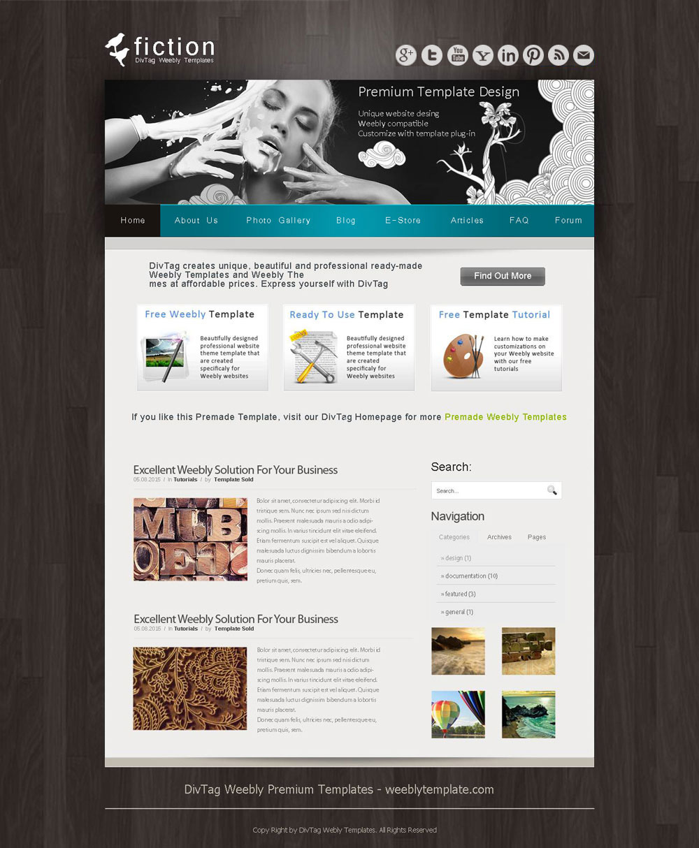 Weebly Templates – Fiction Theme | Premium Weebly Templates and Weebly ...