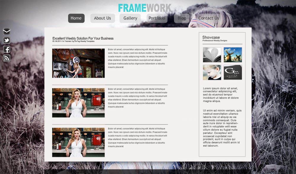 SidebarLayout Framework Premium Weebly Templates and Weebly Themes